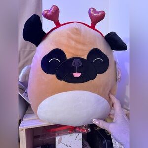 Squishmallow NWT Pam the Pug Valentine Large